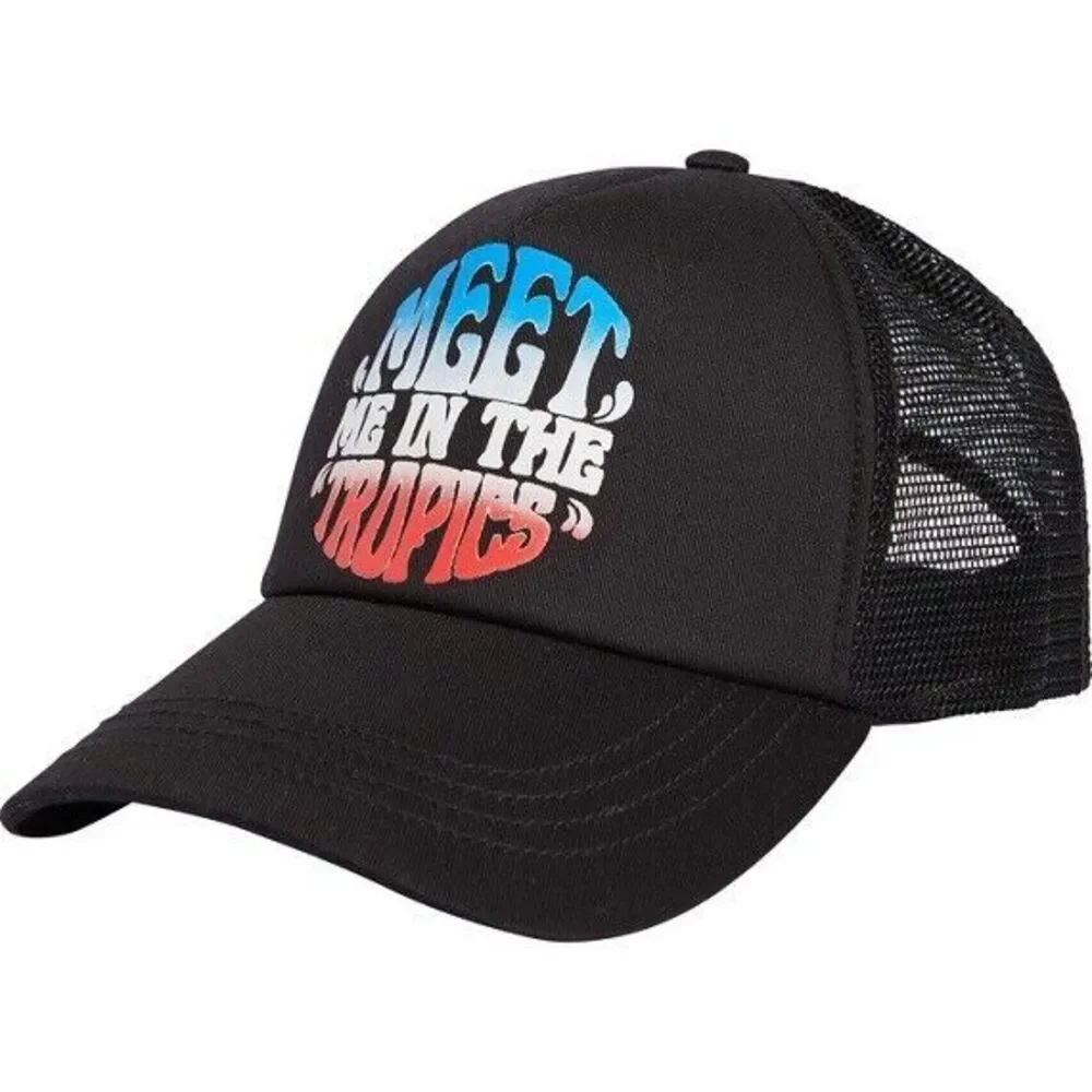 Billabong Women's Meet Me in the Tropics Trucker Style Hat in Black, One Size